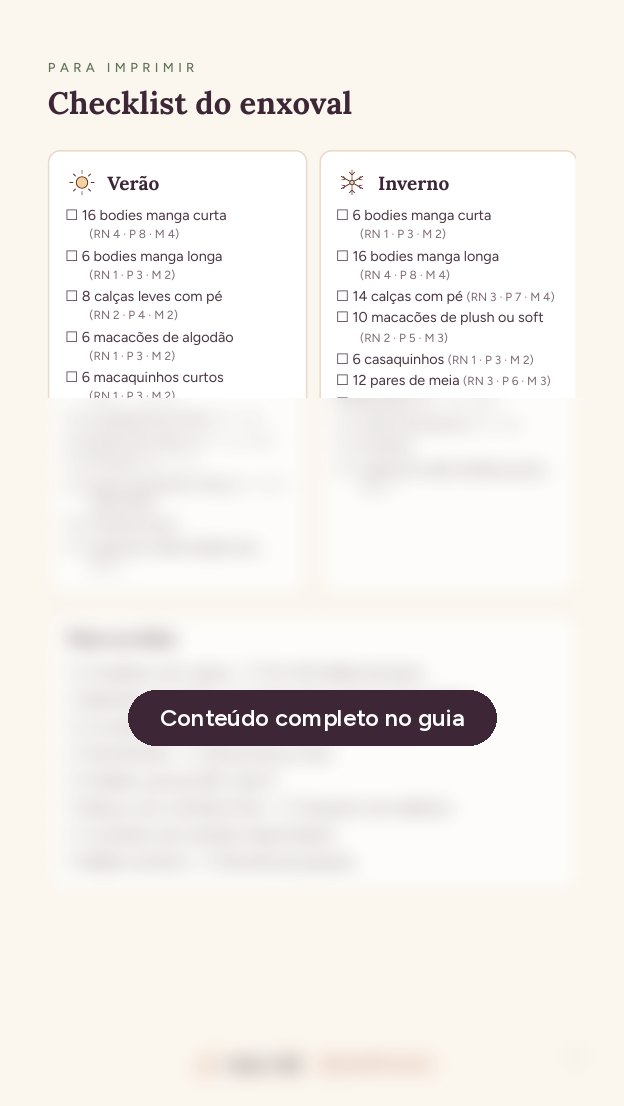 Prévia: Checklist para imprimir
