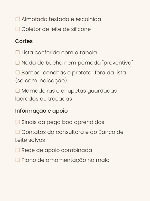 Prévia: Checklist final para imprimir
