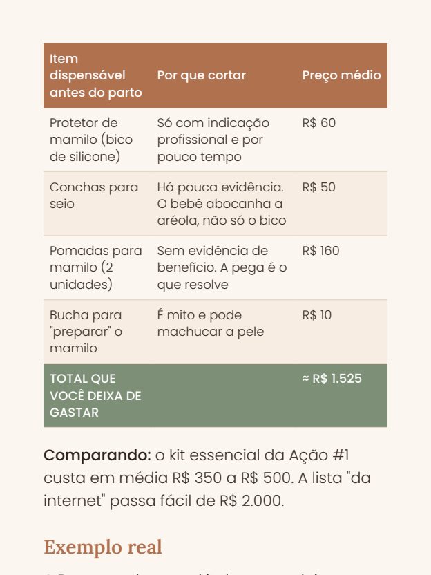 Prévia: Tabela do que cortar, com o total de economia